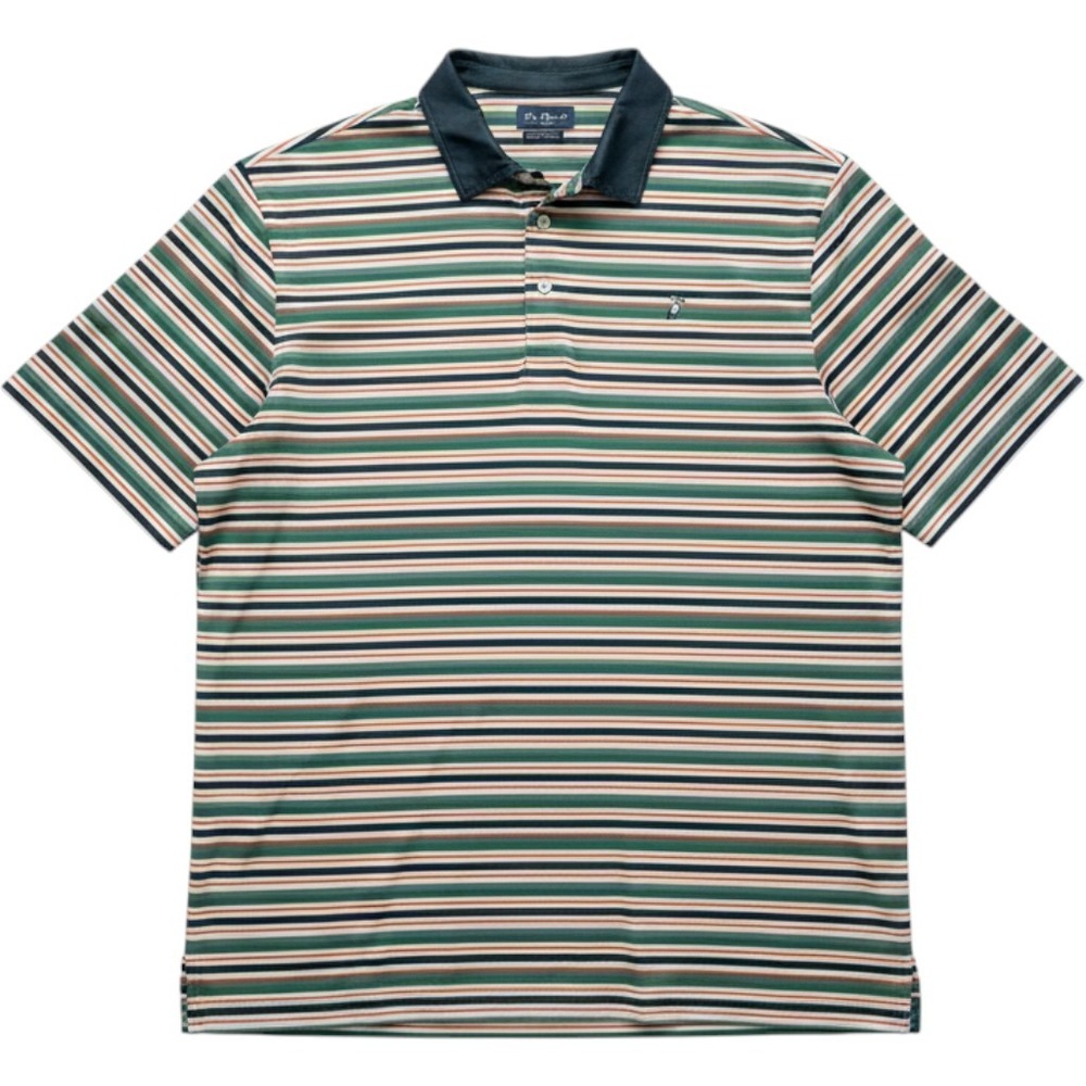 Pelican Coast Clothing Co Mens XL Striped‎ Performance Polo Shirt Pelican Logo